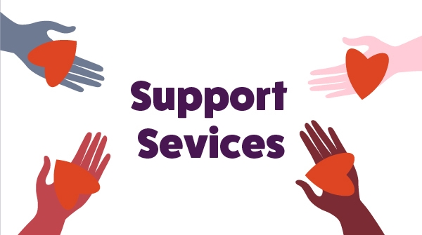 Support services with white background.