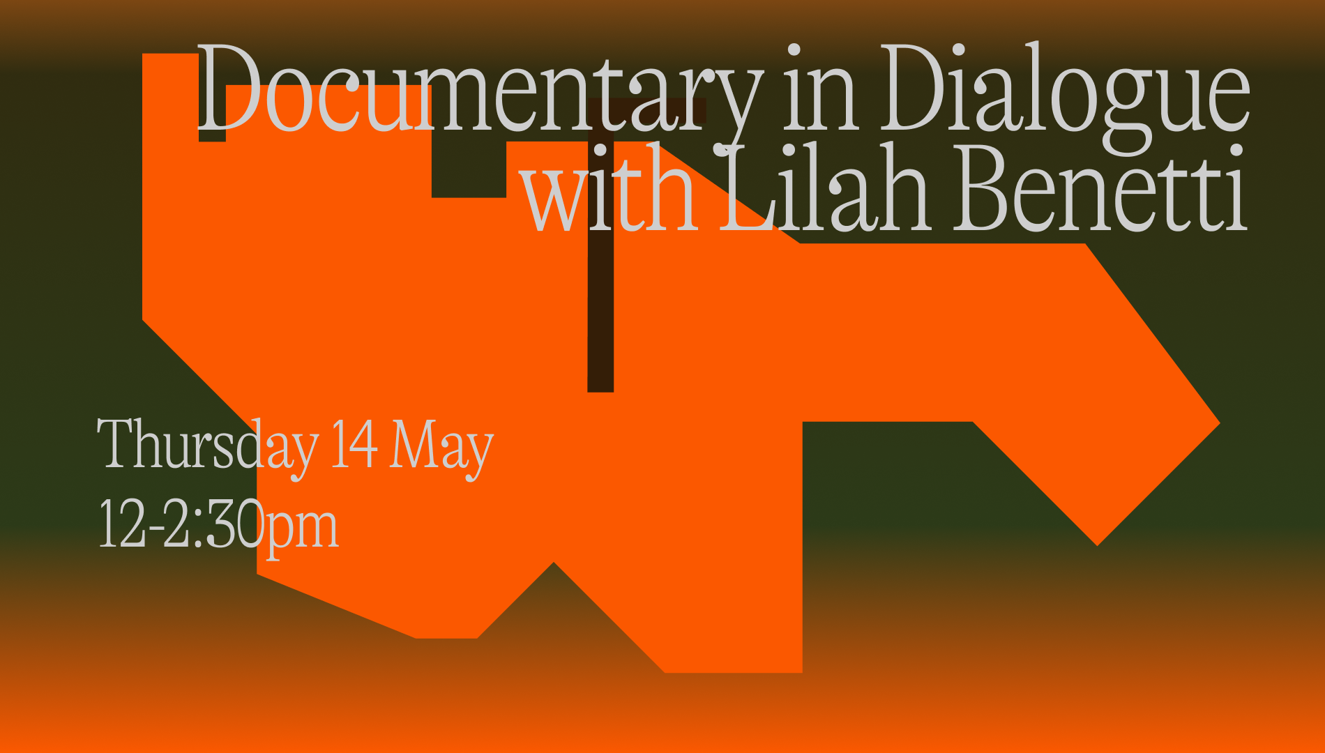 Join filmmaker Lilah Benetti on Thursday 14 May 12-2:30pm for a workshop to consider documentary filmmaking as a relational practice shaped through collaboration, attention, and shared presence.